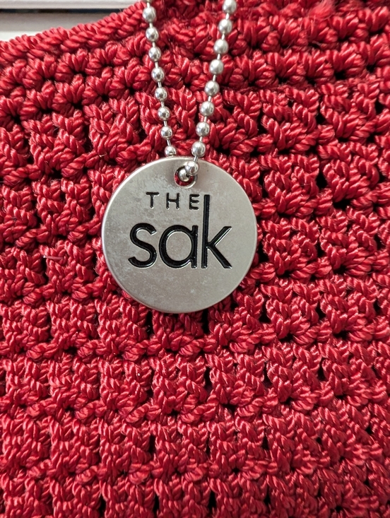 The Sak Red Crochet Shoulder Bag with Pendant Charm - Picture 4 of 7